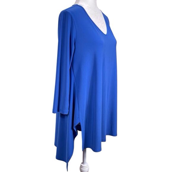 NWT Clara Sunwoo Sun Woo V-Neck High-Low Envelope Hem Tunic Top Size Small Blue - Picture 10 of 16